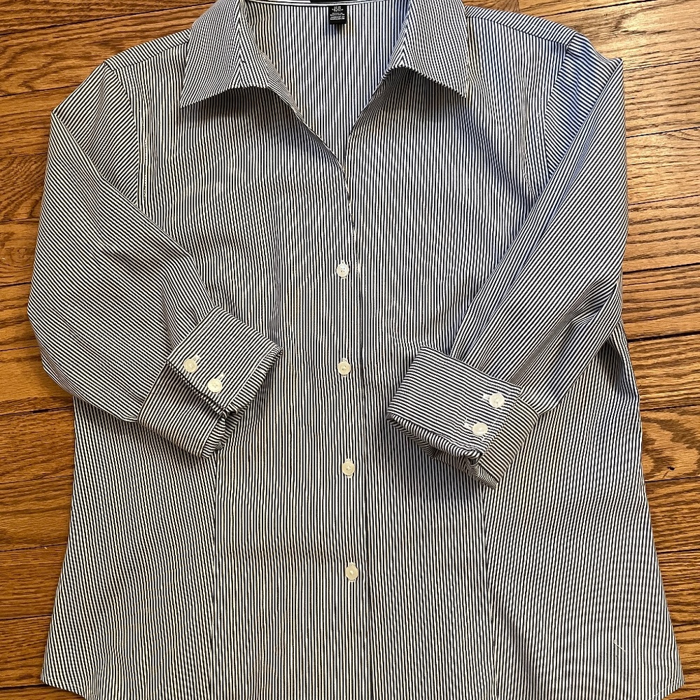 Button Down Pinstripe Blouse